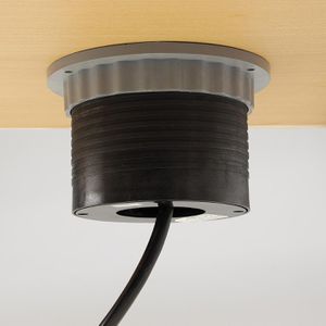 Produktbild für Einbausteckdose ChiliTec 23917, silber, 1,5m Kabel, versenkbar