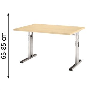 Produktbild für Schreibtisch Hammerbacher O-Serie, ahorn / silber
