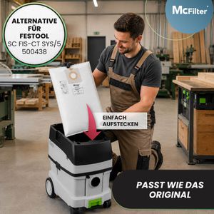 Produktbild für Staubsaugerbeutel McFilter FE 13, 430240155