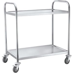 Servierwagen Böttcher-AG silber, aus Edelstahl