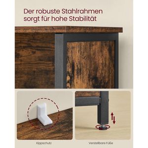 Produktbild für Bücherregal Vasagle LSC66BX, schwarz / vintage braun