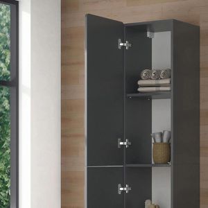 Produktbild für Bad-Hängeschrank Vicco Izan, grau