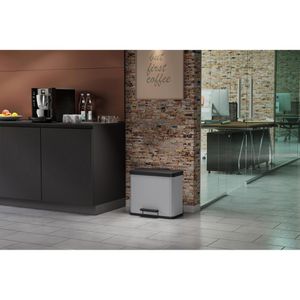 Produktbild für Mülleimer Hailo Öko duo Plus L, silber