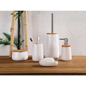 Produktbild für Zahnputzbecher Axentia Bonja Wellness, weiß, aus Keramik
