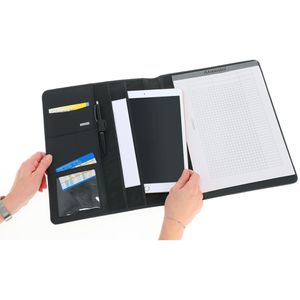 Produktbild für Schreibmappe Alassio 43006, Cremona, schwarz, Echt Leder