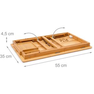 Produktbild für Laptoptisch Relaxdays 10019147, aus Bambus, höhenverstellbar