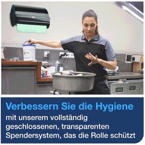 Produktbild für Putztuchrolle Tork Advanced, 129255, W5, aus Zellstoff, grün