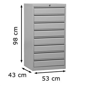 Produktbild für Schubladenschrank G-Office MDC/A3.8, aus Metall