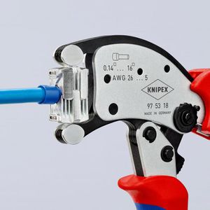 Produktbild für Crimpzange Knipex 97 53 18 mit drehbarem Crimpkopf