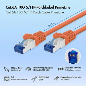 Produktbild für Netzwerkkabel LogiLink PrimeLine, CQ3018S, orange