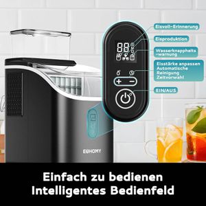 Produktbild für Eiswürfelmaschine EUHOMY Kunststoff, IM005-CBL, schwarz