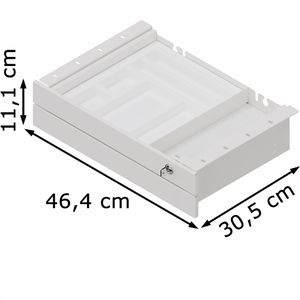 Produktbild für Unterbau-Schublade Hammerbacher UCT2/W, weiß, aus Metall