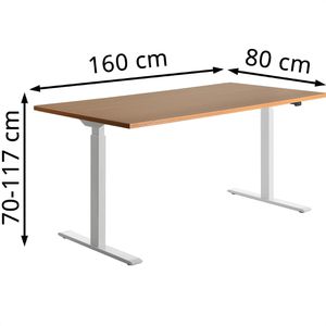 Produktbild für Schreibtisch Topstar E-Table, buche / weiß