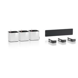 Produktbild für Übertopf Lechuza Green Wall Home Kit Glossy, weiß, 14x14x14cm