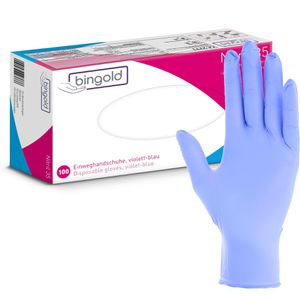 Produktbild für Einmalhandschuhe bingold Nitril 35, violettblau, 100 Stück