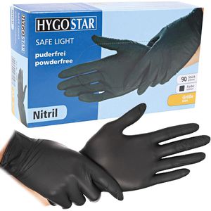 Einmalhandschuhe Franz-Mensch Safe Light, schwarz, 90 Stück