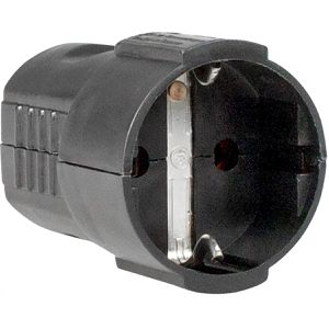Schutzkontakt-Kupplung as-Schwabe 45012, schwarz