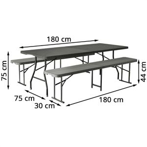 Produktbild für Bierzeltgarnitur NewHabitat 59471, anthrazit