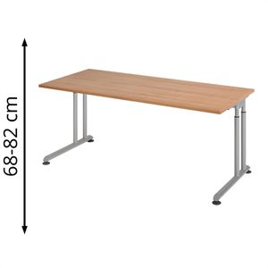Produktbild für Schreibtisch Hammerbacher Z-Serie, nussbaum / silber