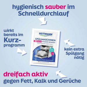 Produktbild für Spülmaschinenreiniger Heitmann Express, Hygiene-Reiniger