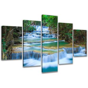 Wandbild visario Blauer Wasserfall, 200 x 100 cm