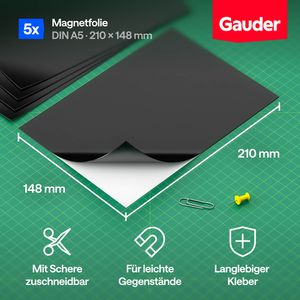 Produktbild für Magnetfolie Gauder A5, selbstklebend