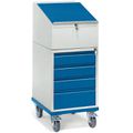 Stehpult Fetra 2449 mit Rollen, blau / grau