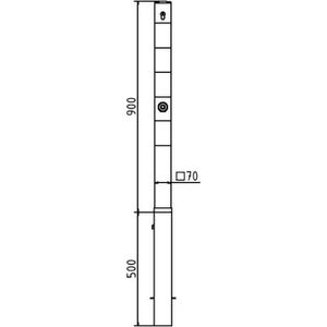 Produktbild für Absperrpfosten Schake 470FZB, rot/weiß, aus Metall