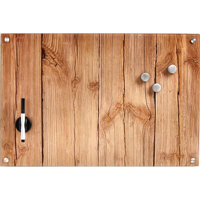 Zeller cm, Wood, 60 11651, Memoboard 40 Glas-Magnettafel – x Böttcher AG braun