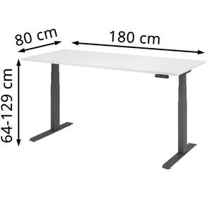 Produktbild für Schreibtisch Hammerbacher XDKB 19, weiß / graphit