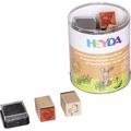 Heyda Motivstempel Mix & Match Herzen, aus Holz, für Stempelkissen, 5 ...