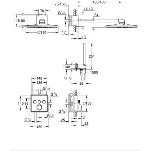 Produktbild für Duschsystem GROHE Precision SmartControl 310 Cube, verchromt