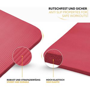Produktbild für Yogamatte Tresko mit Tragegurt, rot, 1,5 cm stark