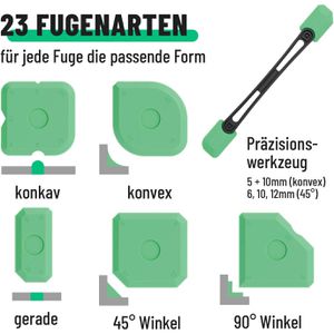 Produktbild für Fugenglätter Greate 3 in 1, Set 7-teilig