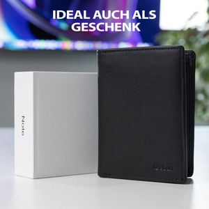 Produktbild für Portemonnaie Vebon Note, schwarz, aus Echt Leder