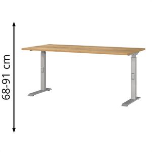 Produktbild für Schreibtisch Germania Mailand, 7911-641, eiche / silber