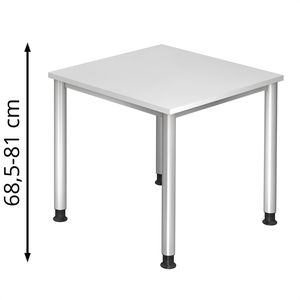 Schreibtisch Hammerbacher H-Serie, weiß / silber