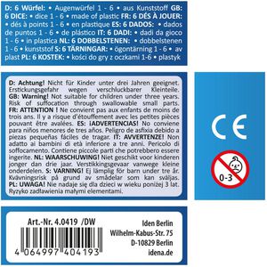 Produktbild für Würfel Idena 40419, weiß