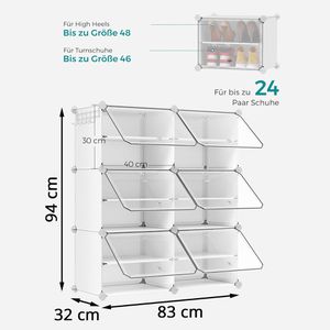 Produktbild für Schuhregal Songmics LPC033W01, aus Kunststoff
