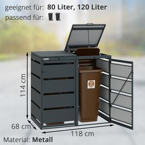 Produktbild für Mülltonnenbox MBOX24 Classic, Metall