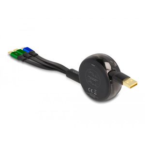 Produktbild für Ladekabel DeLock 85359 3in1 Aufrollkabel, schwarz