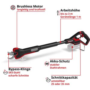 Produktbild für Astschere Einhell-Professional GP-LS 18/35 Li BL-Solo, Akku