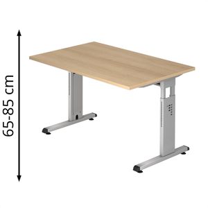 Schreibtisch Hammerbacher O-Serie, eiche / silber