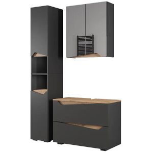 Badmöbel-Set Vicco Marelle, anthrazit, 3-teilig
