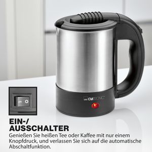 Produktbild für Wasserkocher Clatronic WKR3624 Reisekocher, silber