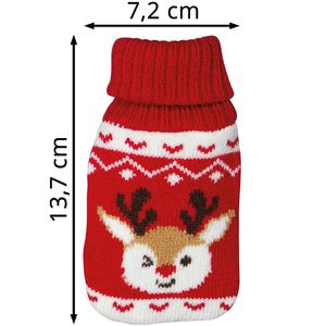 Produktbild für Handwärmer Böttcher-AG im roten Strickbezug mit Rentiermotiv
