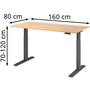 Produktbild für Schreibtisch Hammerbacher XMKA 16, eiche / graphit