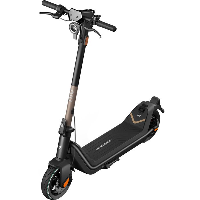 NIU E-Scooter KQi3 Pro, 20km/h, Reichweite Traglast 100kg, schwarz 50km Straßenzulassung, Böttcher – gold, AG
