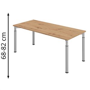 Schreibtisch Hammerbacher Y-Serie, asteiche / silber