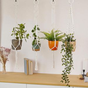Produktbild für Blumenampel OwnGrown Makramee weiß